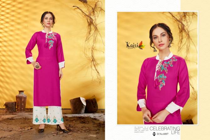 Kajri Noor 6 Hevay Rayon Designer Party Wear Kurti With Bottom Collection